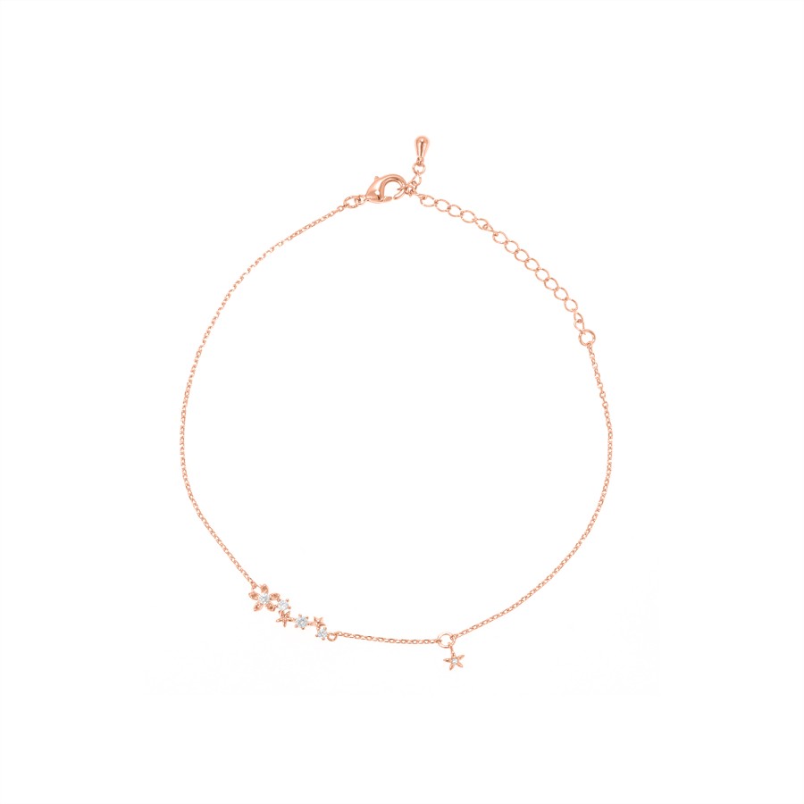 Soft gold plated bracelet studded with zircon stone