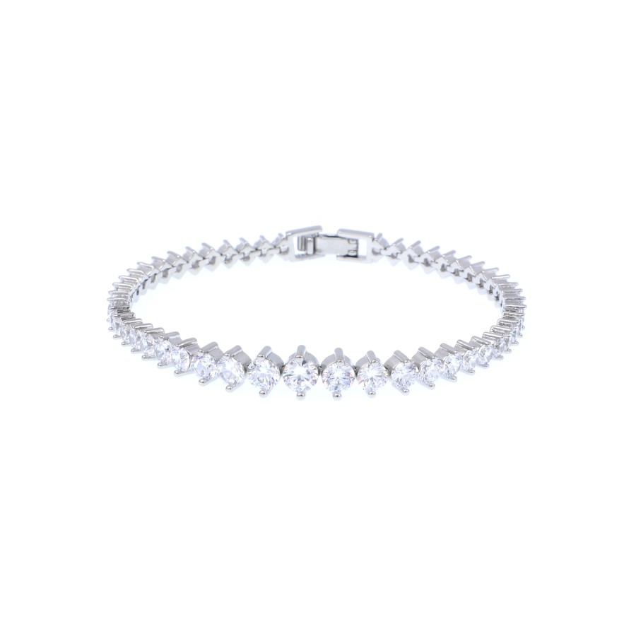 Gold-plated bracelet studded with shiny zircon stones