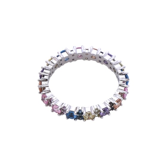 Plated ring with medium-sized colored zircon stones