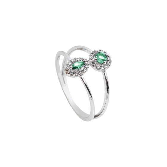 Gold plated ring with multi-colored zircon stone
