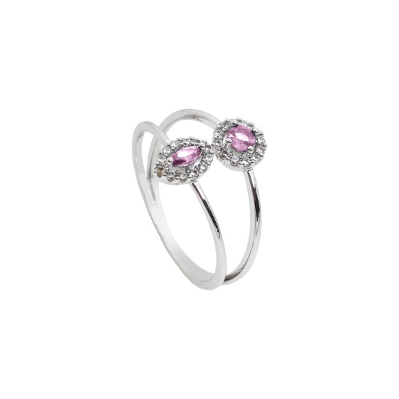 Gold plated ring with multi-colored zircon stone