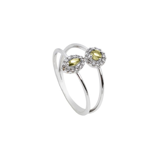 Gold plated ring with multi-colored zircon stone