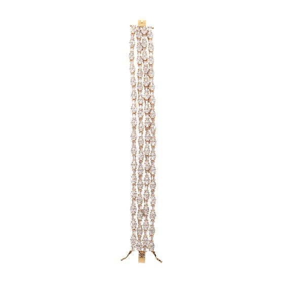 A large set of five lines, gold plated and studded with zircon stones