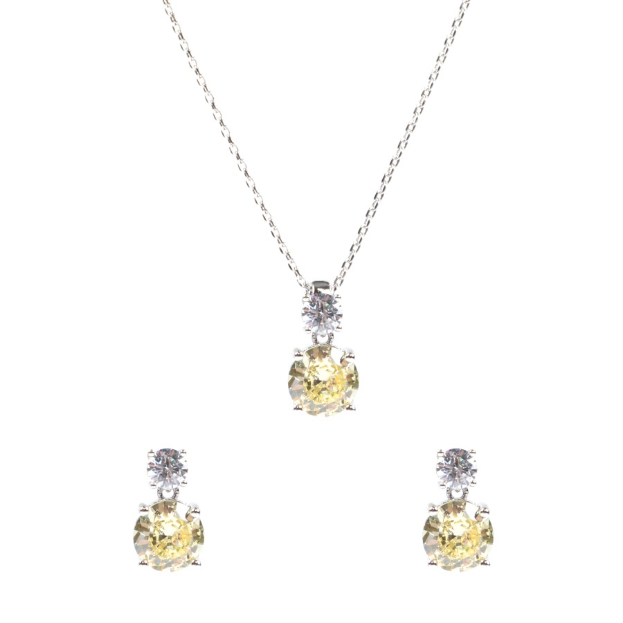 Small set, plated in gold with zirconium