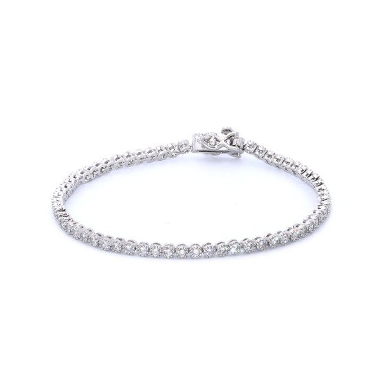 Silver tennis bracelet, plated with gold, studded with zircon stones