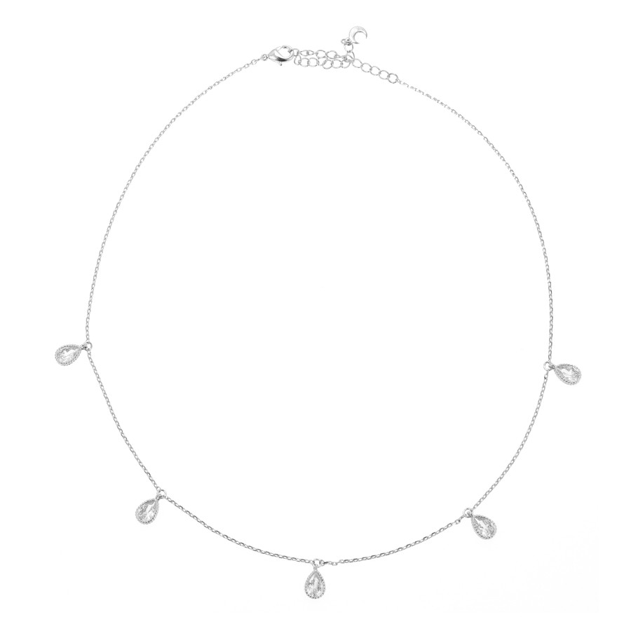 Gold-plated necklace studded with zircon stones