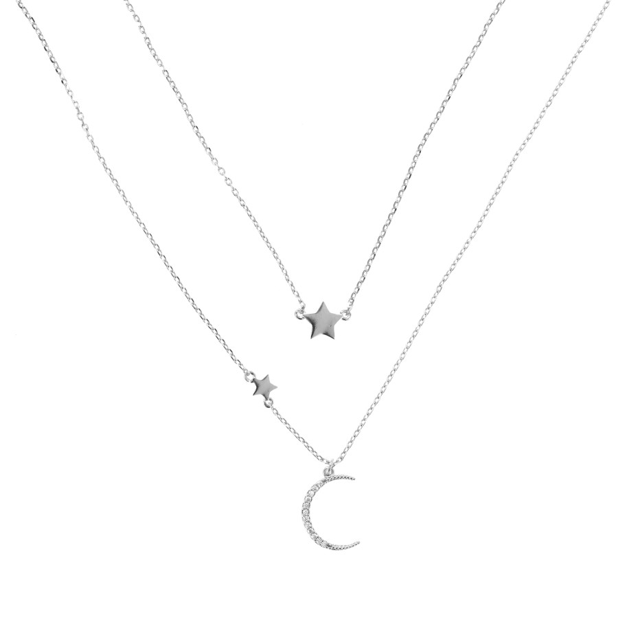 A gold-plated necklace studded with zircon stones