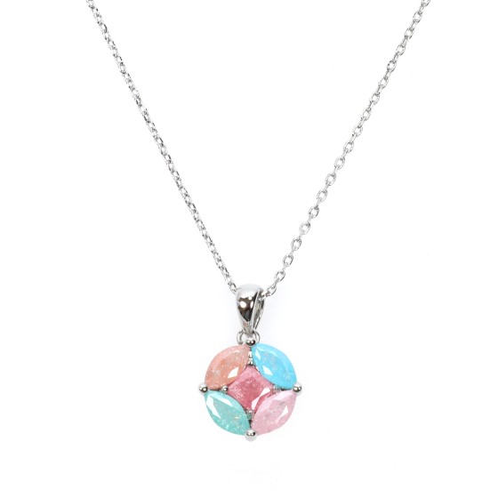 A delicate, gold-plated small set with colored Cubic stones