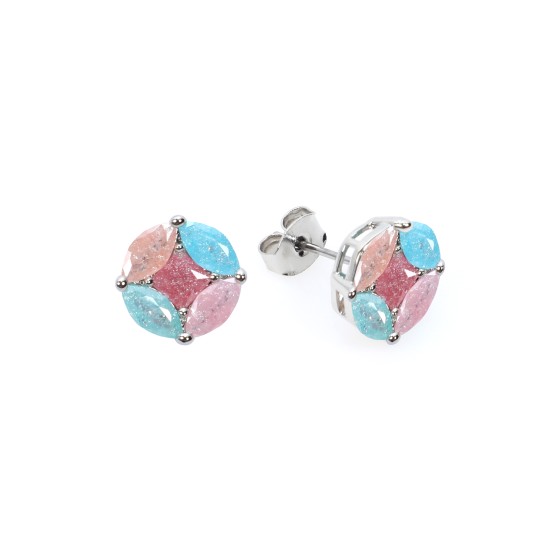 A delicate, gold-plated small set with colored Cubic stones