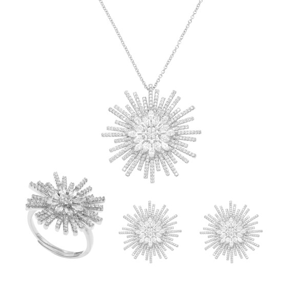 Small set gold-plated studded with small zircon stones