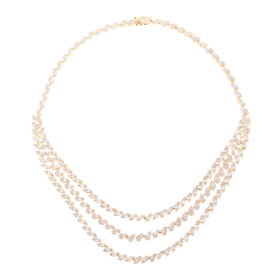 Big set gold-plated studded with zircon stones