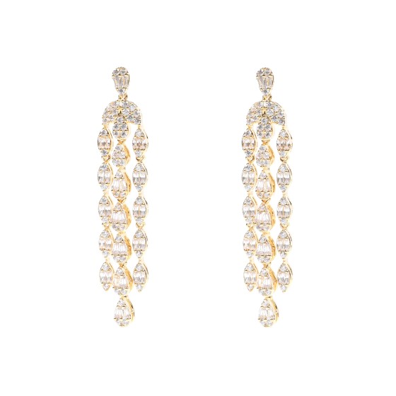 Big set gold-plated studded with zircon stones