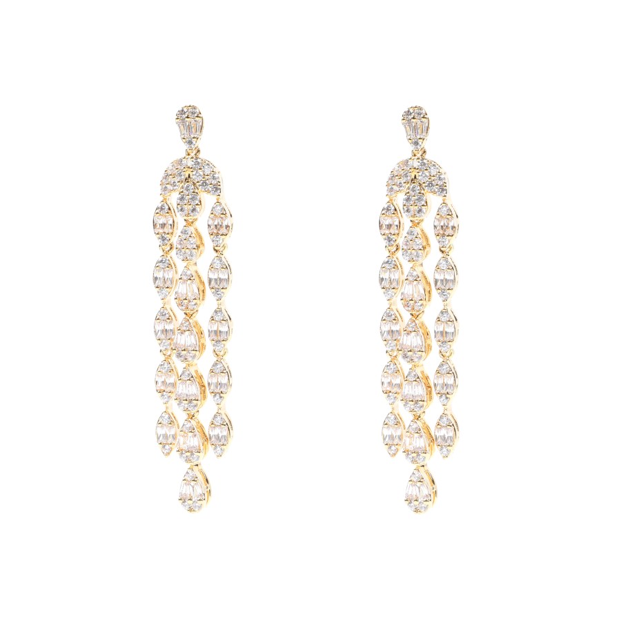 Big set gold-plated studded with zircon stones