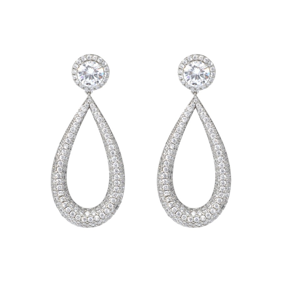 earrings studded Delicate dangle with zircon stones
