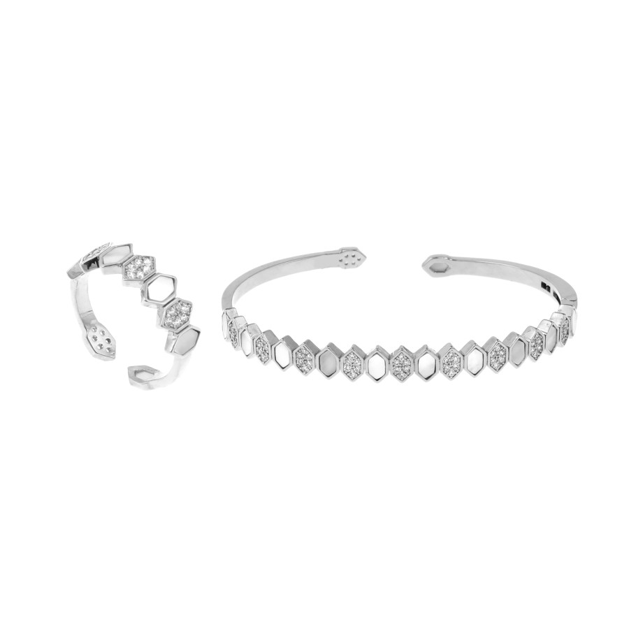 bracelet ring Gold plated and zirconium