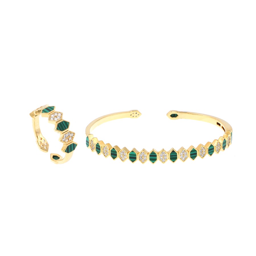 bracelet ring Gold plated and zirconium