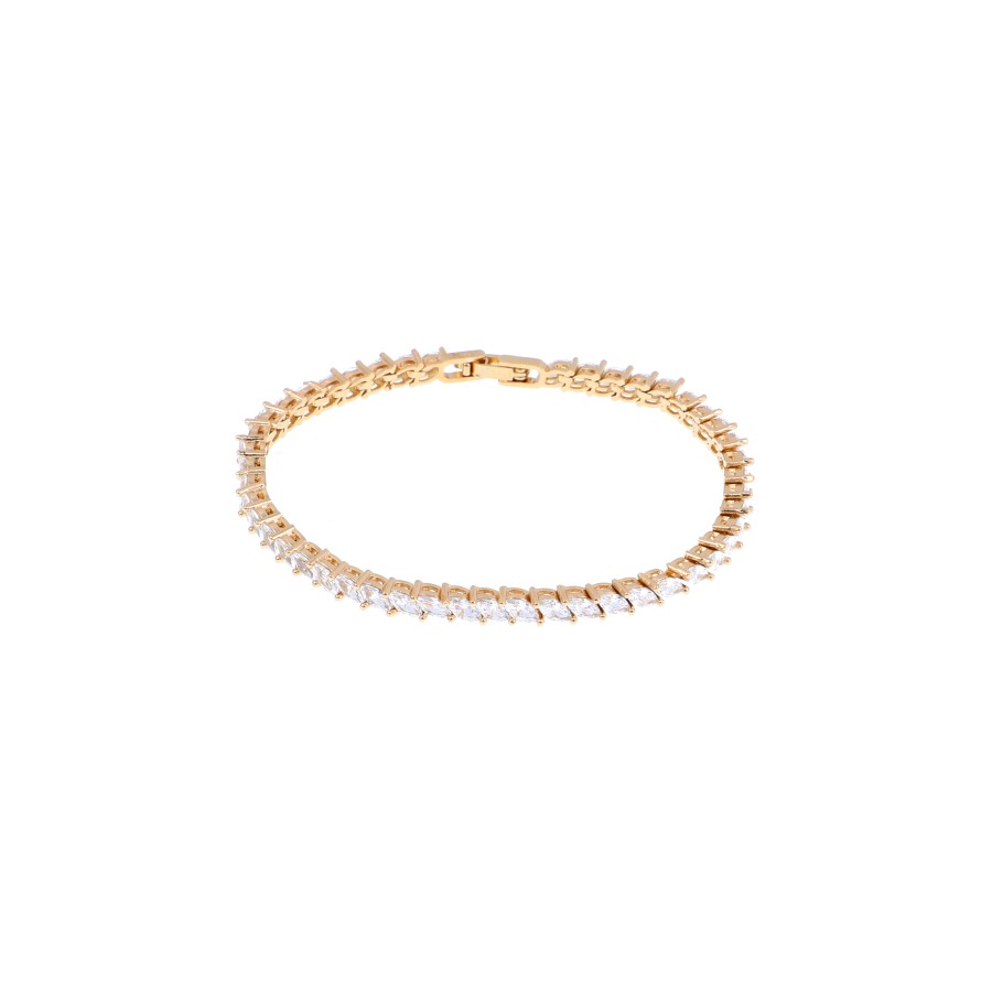 Bracelet Delicate gold plated studded with zircon stones
