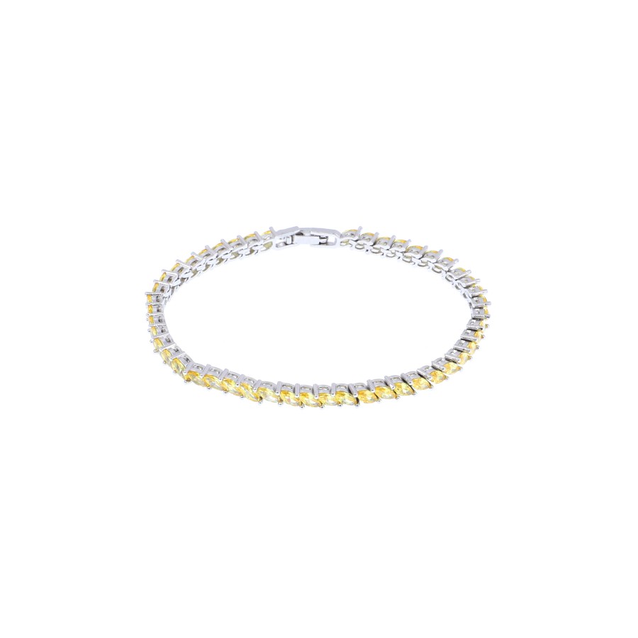 Bracelet Delicate gold plated studded with zircon stones
