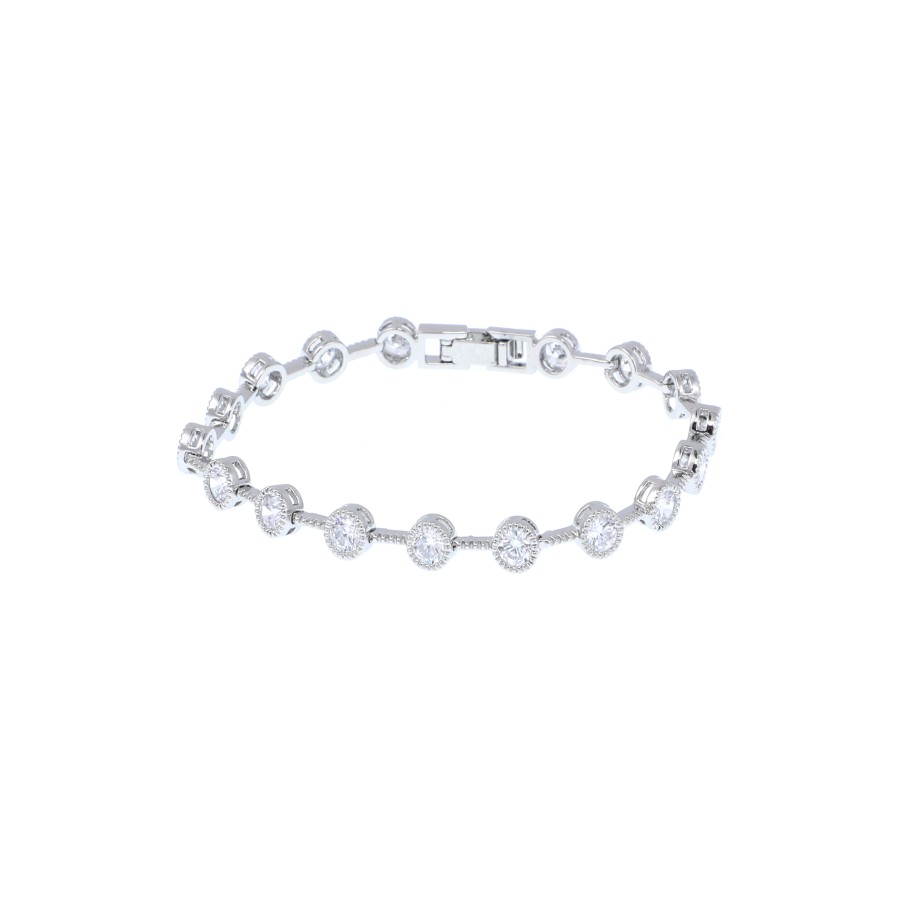 Bracelet Delicate gold plated studded cubic stones