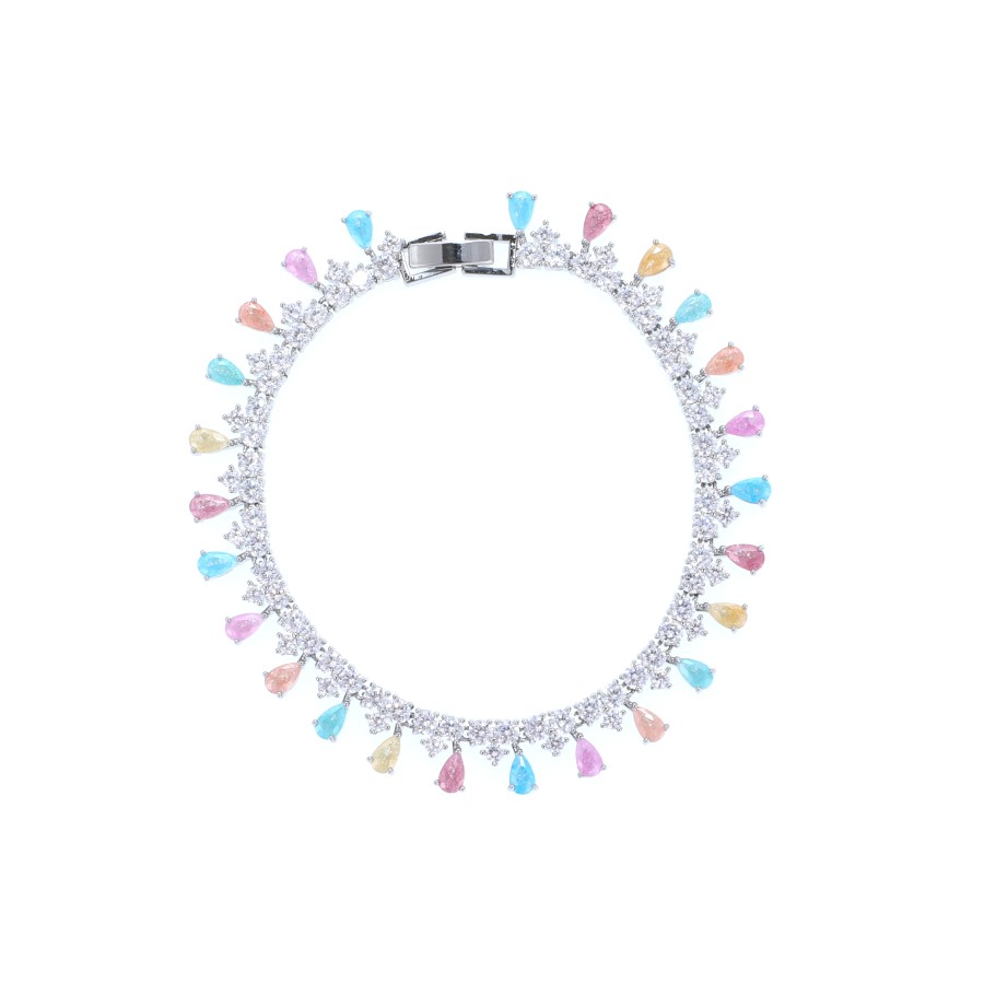 Bracelet Delicate gold plated studded with zircon and cubic zirconia s