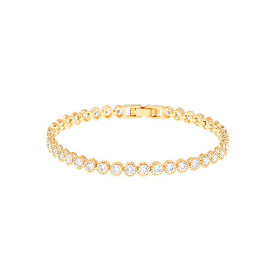 Bracelet Delicate gold-plated studded with zircon stones
