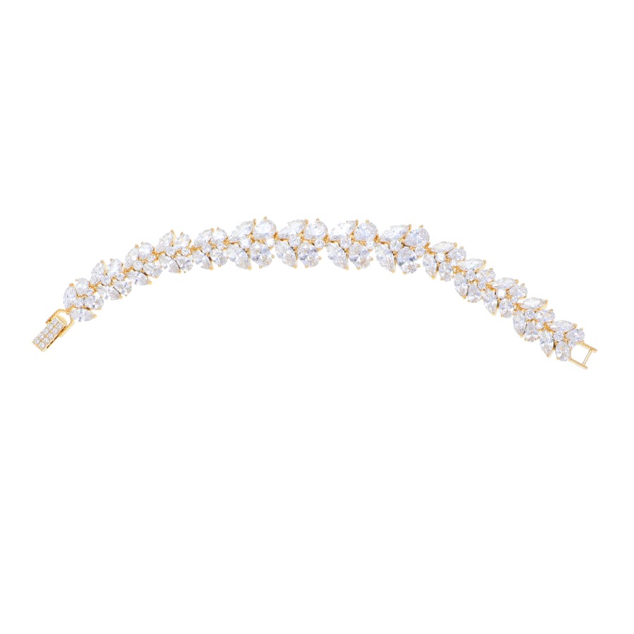 Bracelet Delicate gold plated studded with zircon and cubic zirconia s