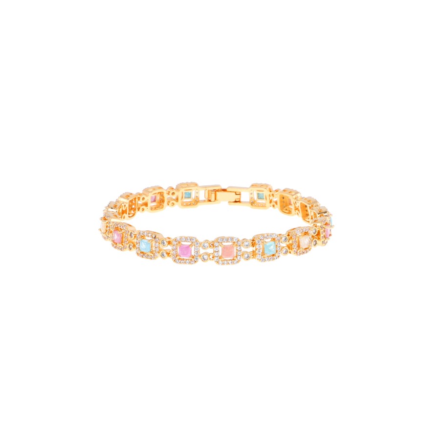 Bracelet Delicate gold plated studded with zircon and cubic zirconia s