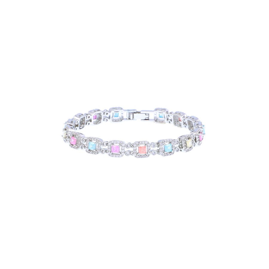 Bracelet Delicate gold plated studded with zircon and cubic zirconia s