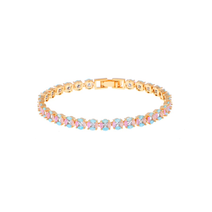 Bracelet Delicate gold-plated studded with zircon and cubic zirconia s