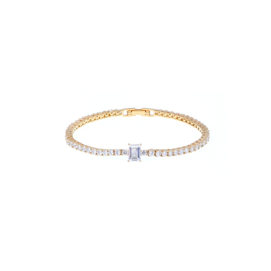Bracelet Delicate gold-plated studded with zircon stones