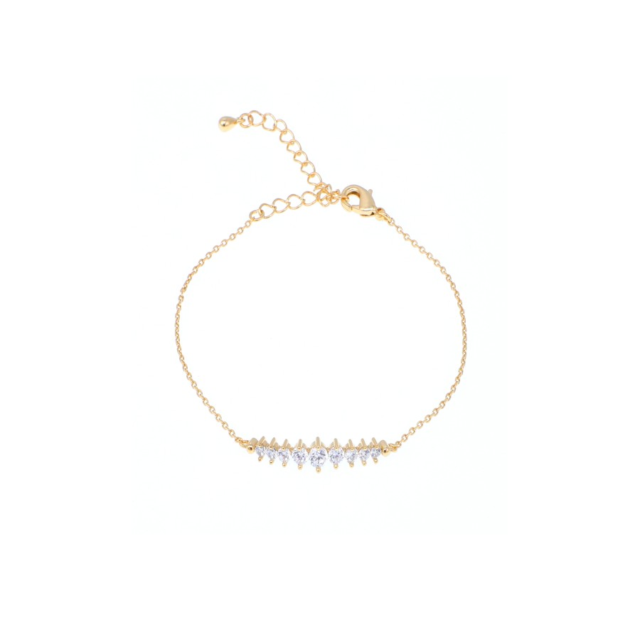 Bracelet Delicate gold-plated studded with zircon stones