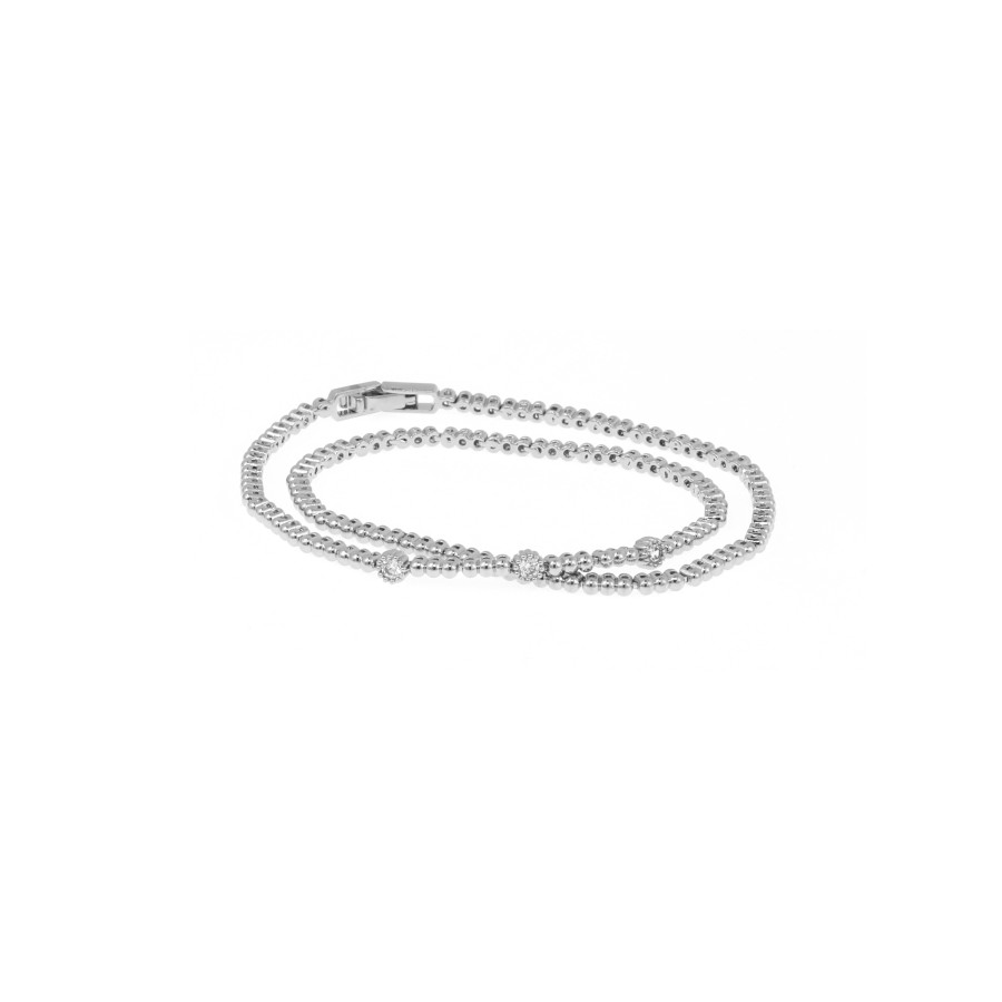 bracelet Delicate two-layer gold-plated studded with zircon stones
