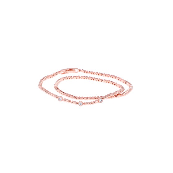 bracelet Delicate two-layer gold-plated studded with zircon stones