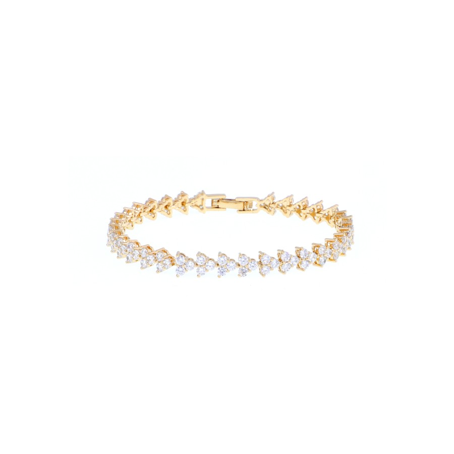 bracelet Delicate gold-plated studded with zircon stones