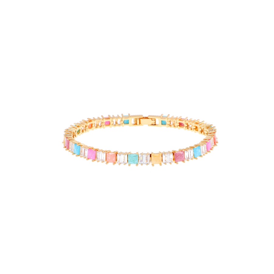 bracelet Delicate gold plated set with cubic zirconia stones