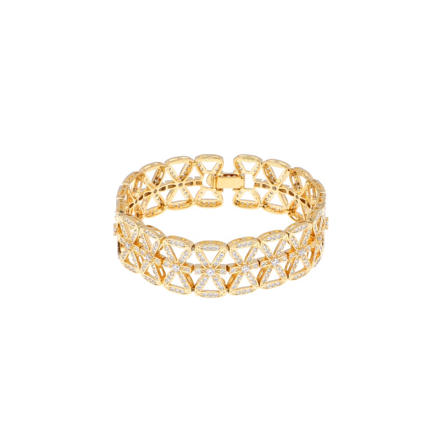Bracelet Delicate gold-plated studded with zircon stones