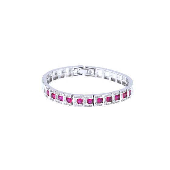 Bracelet Delicate gold-plated studded with colorful zircon stones