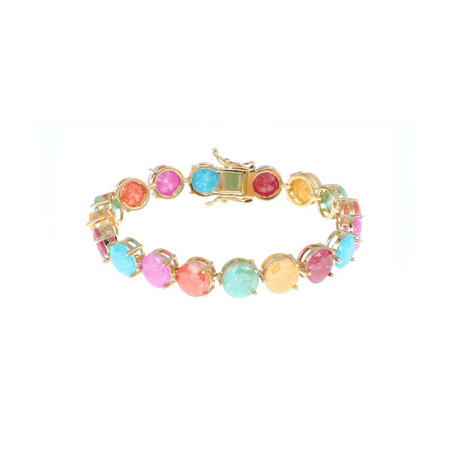 Bracelet Delicate gold-plated studded with zircon and cubic stones