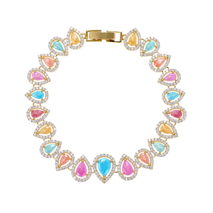 Bracelet Delicate gold-plated studded with cubic zirconia stones
