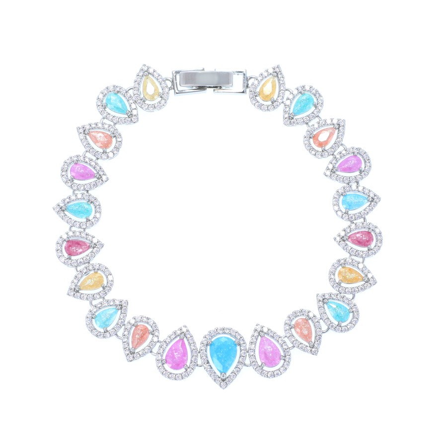 Bracelet Delicate gold-plated studded with cubic zirconia stones