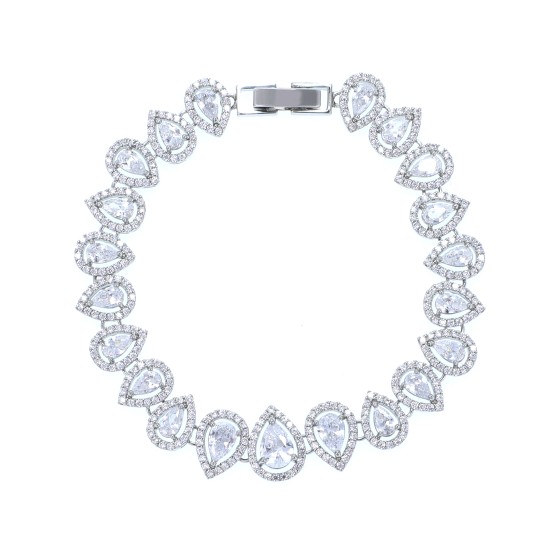 Bracelet Delicate gold-plated studded with cubic zirconia stones