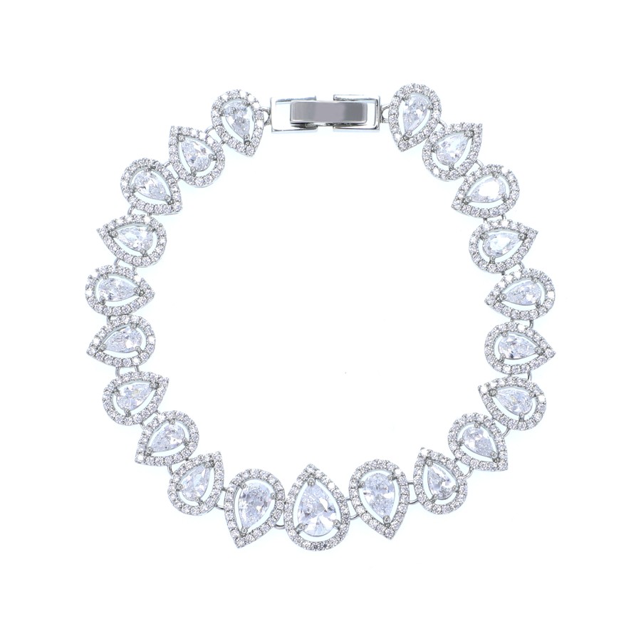 Bracelet Delicate gold-plated studded with cubic zirconia stones