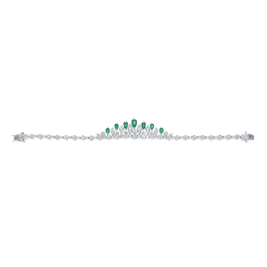 big set, silver, studded with zircon stones