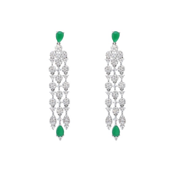 big set, silver, studded with zircon stones