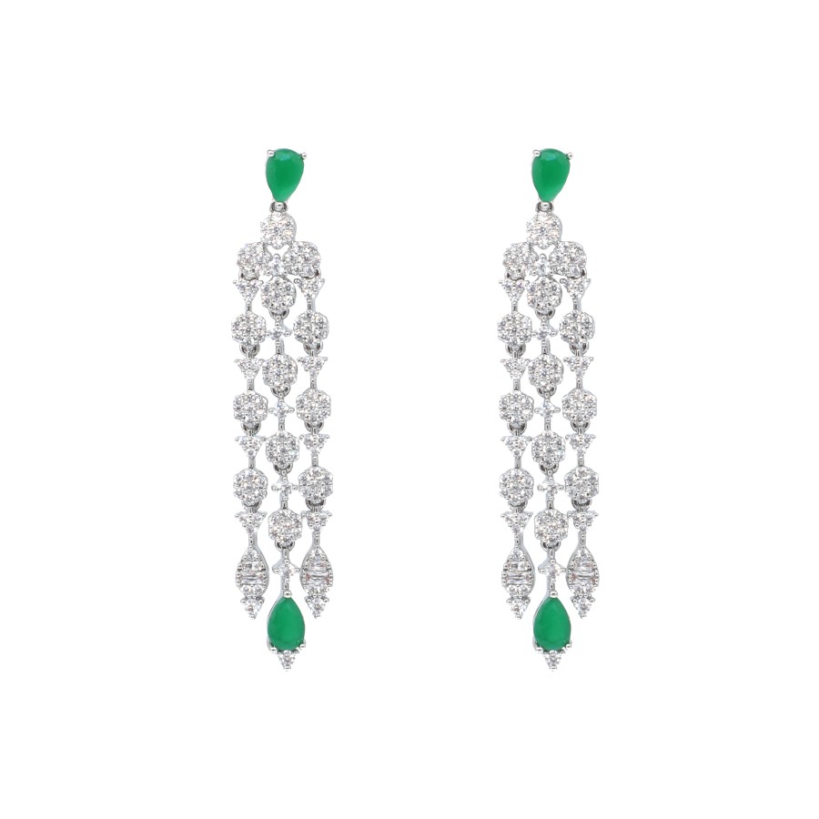 big set, silver, studded with zircon stones