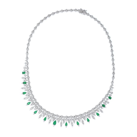 big set, silver, studded with zircon stones