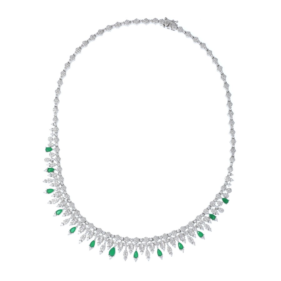 big set, silver, studded with zircon stones