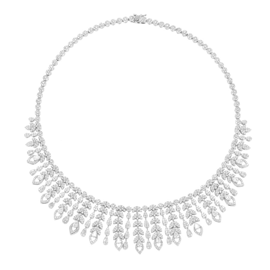 big set, silver, studded with zircon stones