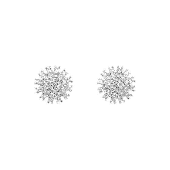 Small gold plated earrings studded with zircon stones