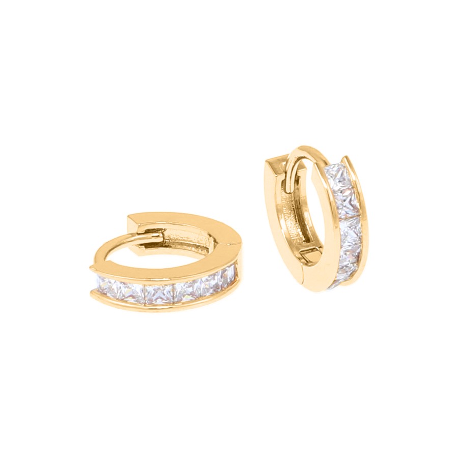 Earrings Delicate gold-plated studded with zircon stones